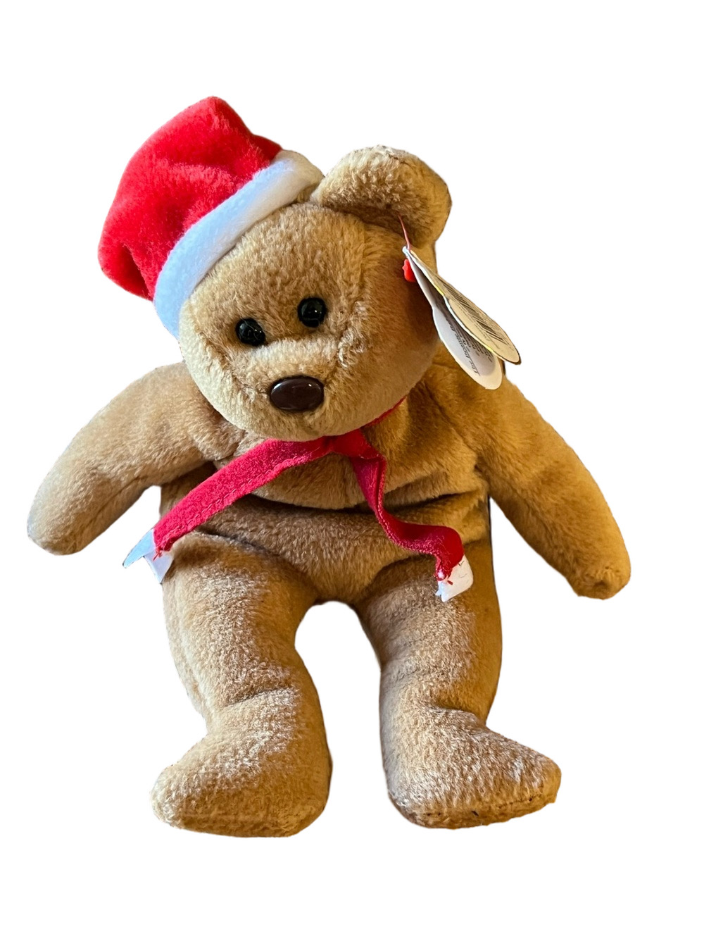 Vintage Ty Beanie Baby 1997 Holiday Teddy Bear - Brown Nose Variant